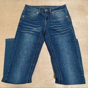 Justice Jeans With Colored Rhinestones